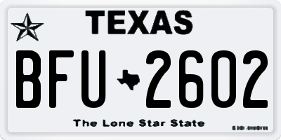 TX license plate BFU2602