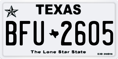 TX license plate BFU2605