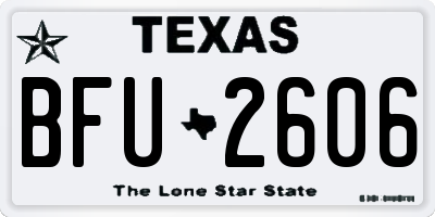 TX license plate BFU2606