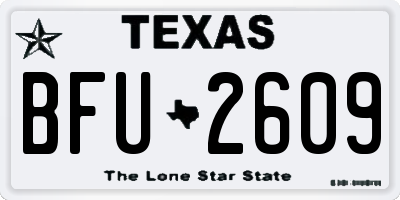 TX license plate BFU2609