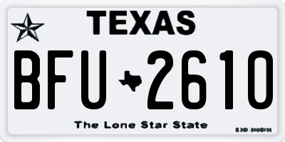 TX license plate BFU2610