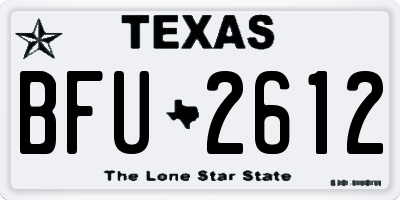 TX license plate BFU2612