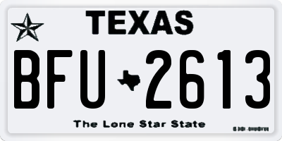 TX license plate BFU2613