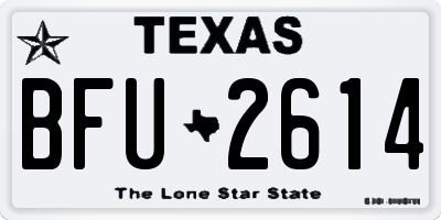 TX license plate BFU2614