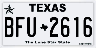 TX license plate BFU2616