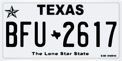 TX license plate BFU2617