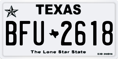 TX license plate BFU2618