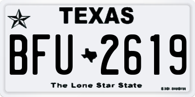 TX license plate BFU2619
