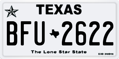 TX license plate BFU2622