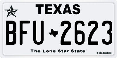 TX license plate BFU2623