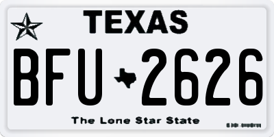 TX license plate BFU2626