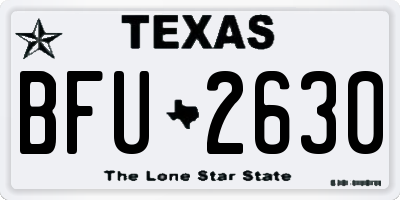 TX license plate BFU2630