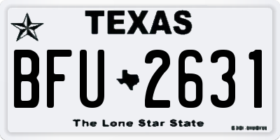 TX license plate BFU2631