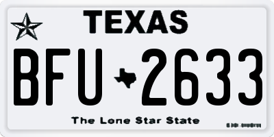 TX license plate BFU2633