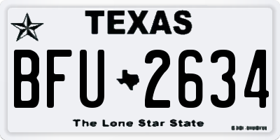 TX license plate BFU2634