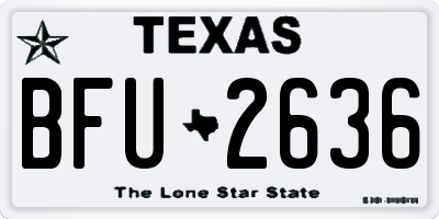 TX license plate BFU2636