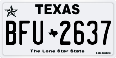 TX license plate BFU2637