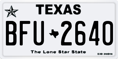 TX license plate BFU2640