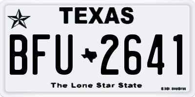 TX license plate BFU2641