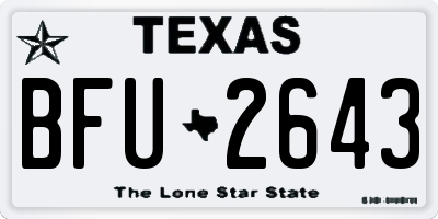 TX license plate BFU2643