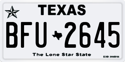 TX license plate BFU2645