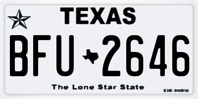 TX license plate BFU2646