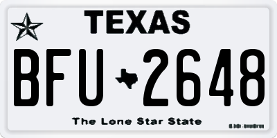 TX license plate BFU2648