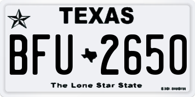 TX license plate BFU2650
