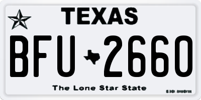 TX license plate BFU2660