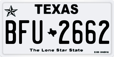 TX license plate BFU2662