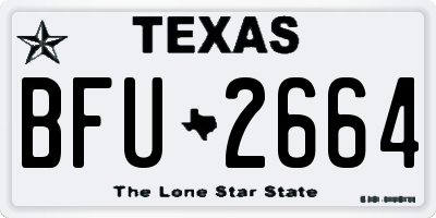 TX license plate BFU2664