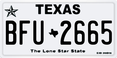 TX license plate BFU2665