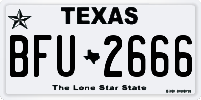 TX license plate BFU2666