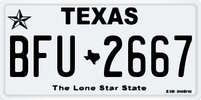 TX license plate BFU2667