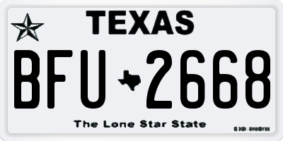 TX license plate BFU2668