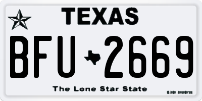 TX license plate BFU2669