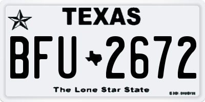 TX license plate BFU2672