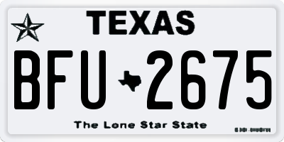 TX license plate BFU2675
