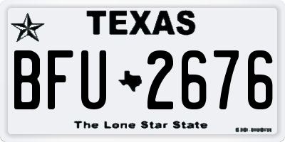 TX license plate BFU2676
