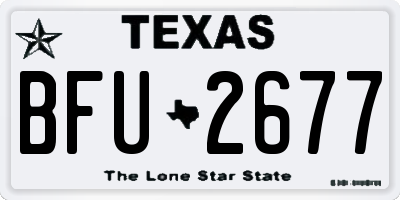 TX license plate BFU2677