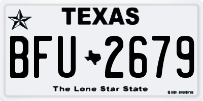 TX license plate BFU2679