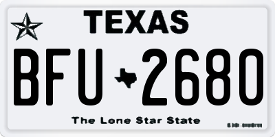 TX license plate BFU2680