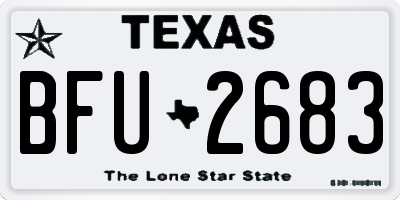 TX license plate BFU2683