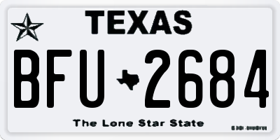 TX license plate BFU2684