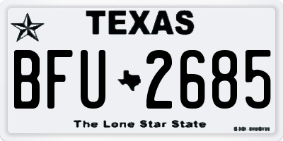 TX license plate BFU2685