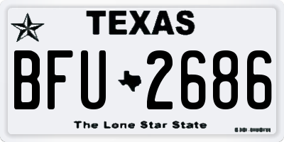 TX license plate BFU2686