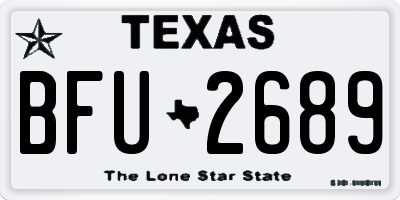 TX license plate BFU2689