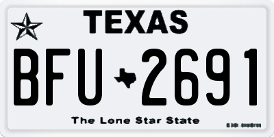 TX license plate BFU2691