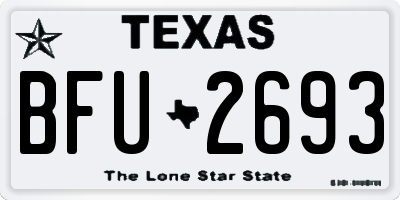 TX license plate BFU2693
