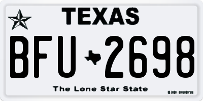 TX license plate BFU2698